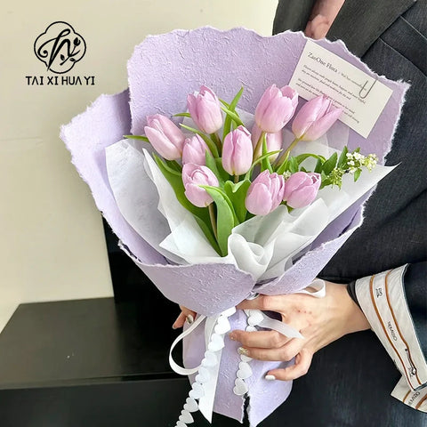 Floral Premium Sense Flower Wrapping Paper Hand Torn Dongba Paper Thickened Art Paper Bouquet Material Virgin Pulp Style PE