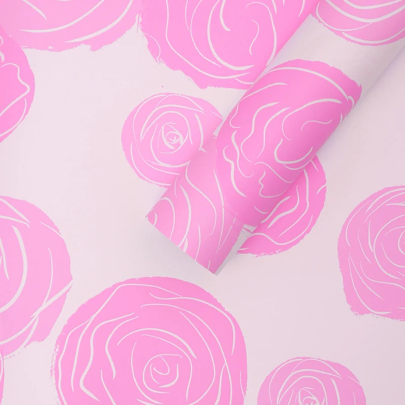 DIY Valentine's Day Gift 58*58cm Art Paper Rose & Carnations Wrapping Paper Virgin Pulp Style Flower Wrapping Paper