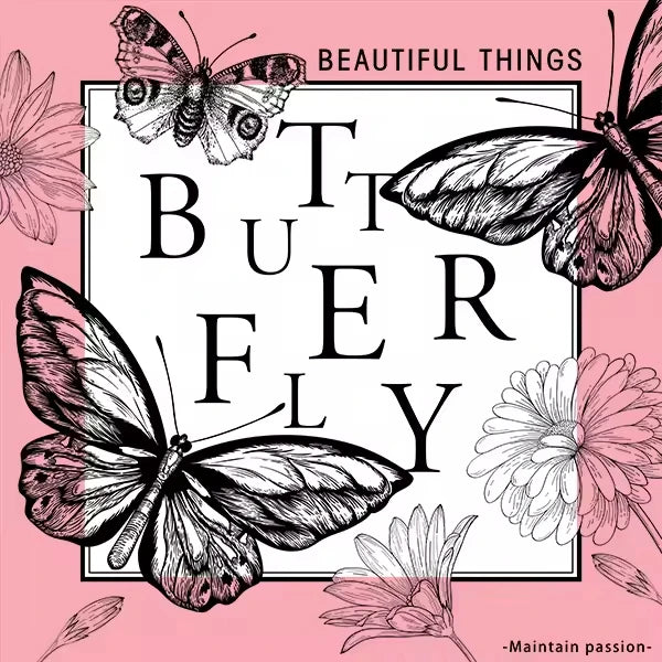 Dreamy Butterfly Waterproof Recyclable Double Sided Wrapping Paper Crafting Flower Bouquets Stickers Floral Art Materials