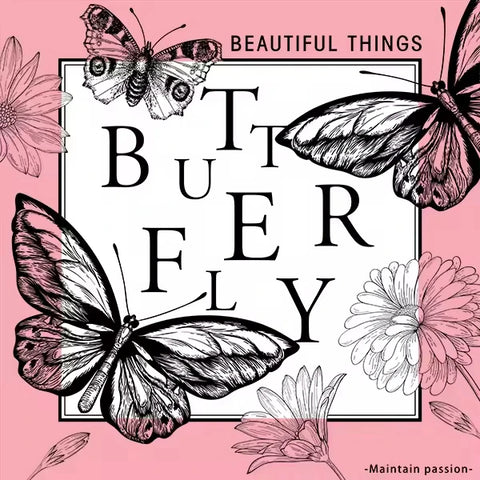 Dreamy Butterfly Waterproof Recyclable Double Sided Wrapping Paper Crafting Flower Bouquets Stickers Floral Art Materials