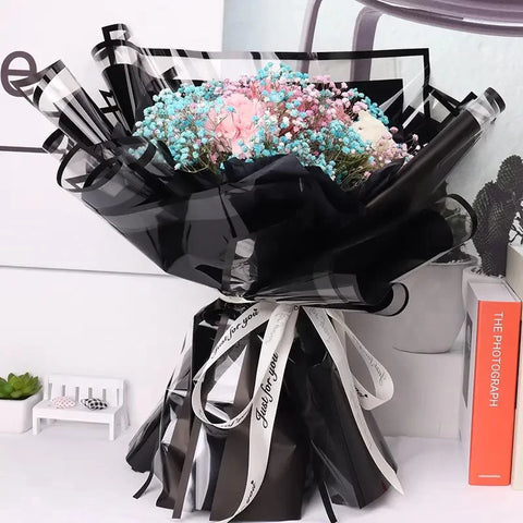 Pure Paper Waterproof Glass Paper Bouquet Single-sided Coated Flower Wrapping Gift Packaging Material