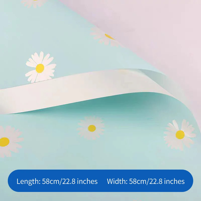 Simple and Fresh Flower Printed Waterproof Material for Flower Shop Bouquet Packaging Paper