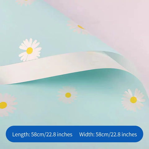 Simple and Fresh Flower Printed Waterproof Material for Flower Shop Bouquet Packaging Paper