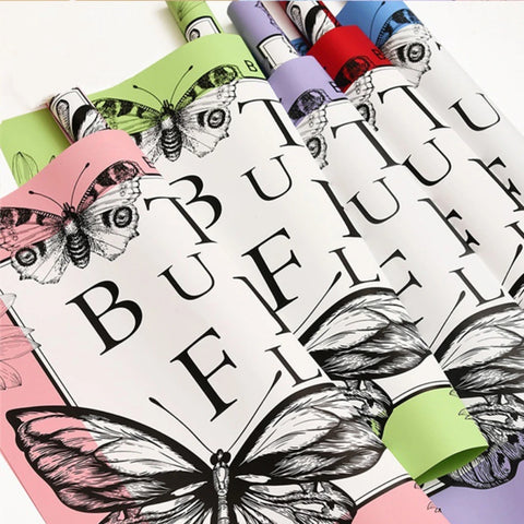 Direct Manufacturer's Coated Butterfly Flower Wrapping Paper for Florists Plastic Floral Wrapping Paper