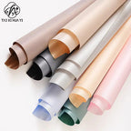Single-Sided Coated Floral Paper Wrapped Waterproof Pearl Satin Silk Texture and Thickened Silver Glitter Film