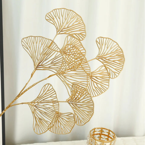 Golden Eucalyptus Ginkgo Gold Leaf Simulation Flower Hug Bucket Festive Christmas Wedding Graduation Decoration