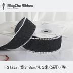 Luxury Pearl Pleated Ribbon for Birthday Wedding Christmas Valentine's Day DIY Packaging Baking Decorations for Bunches Bouquets