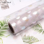Colorful Wave Dot Flower Arrangement Packaging Mesh Single Side Coated Flower Yarn for Bouquet Packaging