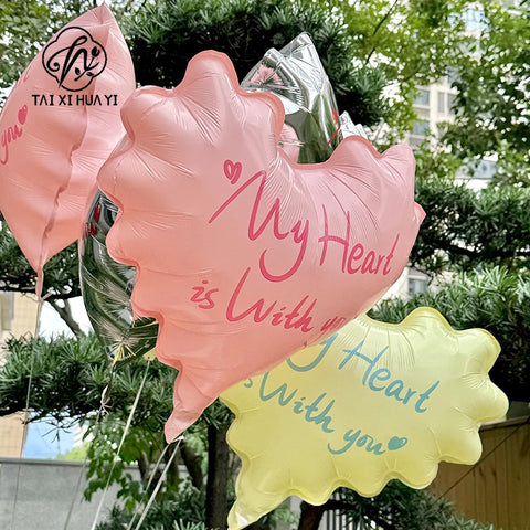 Waterproof Heart-Shaped Balloon for Valentine's Day Wave Floral Resin Paper Packaging Bouquet for Flowers