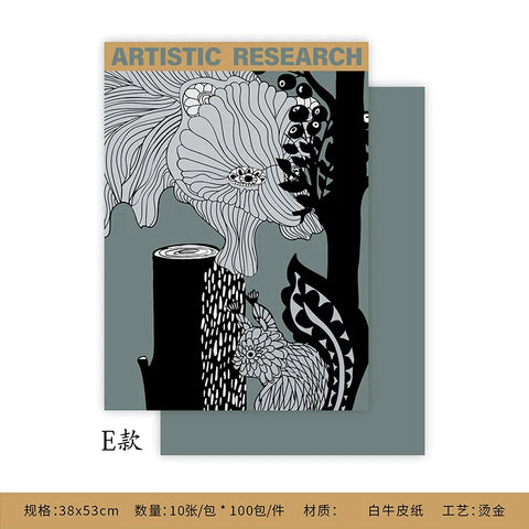 Animal Forest Flower Eco-friendly Recyclable for Pulp Paper Tough Slightly Waterproof Single Side Coated