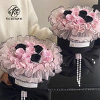 Wave Edge Flower Wrapping Mesh Paper Black Floral Bouquet Packing Made Durable Polyester for Gift Wrapping
