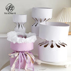 Round Cylinder Bouquet Lined with Fast Wrapping Flower Artifact Stamped Flowers Wrapping Paper Material Folded Elegant Folders