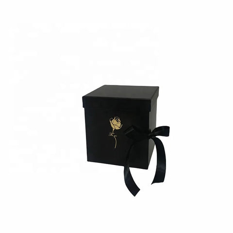 Rotating Square Rigid Gift Box Sponge Flower Packaging Valentine's Day Qixi Wedding Birthday Recycled Materials Coated Paper