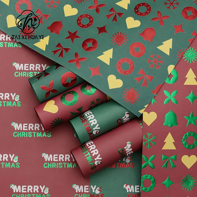 Recyclable Floral Specialty Christmas Tissue Paper Gift Wrapping Paper DIY Bouquet Wrap for Christmas Eve Gifts รูปสินค้าหลัก