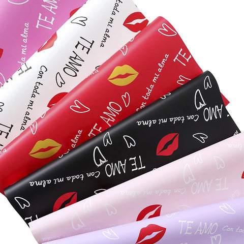 Valentine's Day Red Flower Wrapping Paper Single Side Coated Water-proof Eco-friendly Recyclable