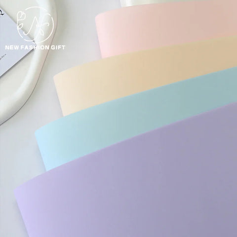 Waterproof Single-Sided Coated Plastic Flower Wrapping Paper Pure Solid Color Bouquet Packaging Sheets for Florists