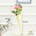 Eco-friendly Elegant Single Rose Waterproof Kraft Paper Bag Wedding Bouquet Packaging for Valentine's Day