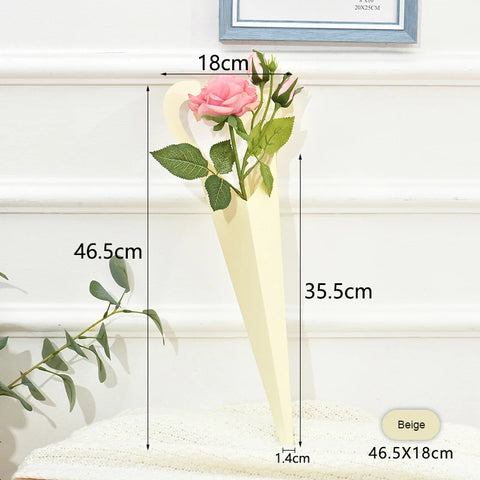 Eco-friendly Elegant Single Rose Waterproof Kraft Paper Bag Wedding Bouquet Packaging for Valentine's Day