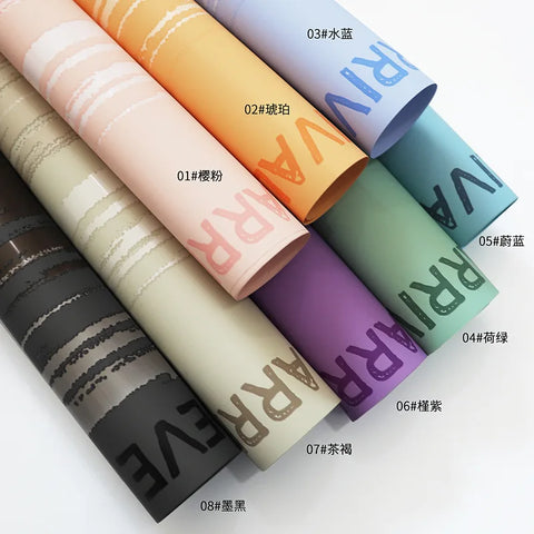 Custom Factory-Designed Sunset Floral Bouquet Wrapping Paper Single-Sided Coated Waterproof Letter Print Packaging Paper