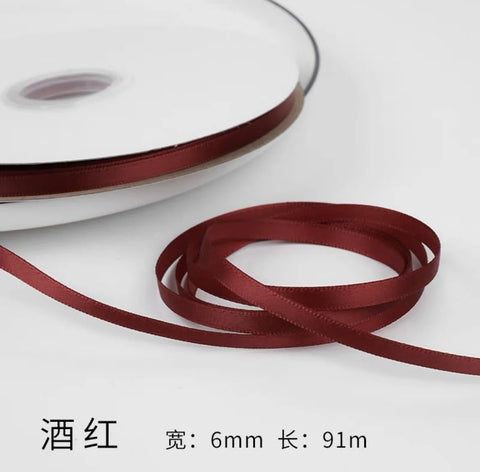 0.6cm Ribbon Flower Bow for DIY Packaging DIY Bow Bouquet for Wedding or Christmas Valentine's Day Ribbon