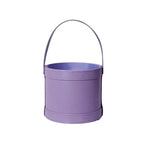 Elegant Handheld Leather Hug Boxes Paper Souvenir Flower Gift Boxes with Round Bucket for Bouquets