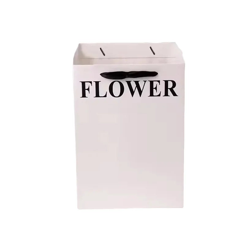 Minimalist Elegant Floral Handmade Kraft Paper & White Gift Bags Elegant Floral Carry Bags for Fashion & Gifts