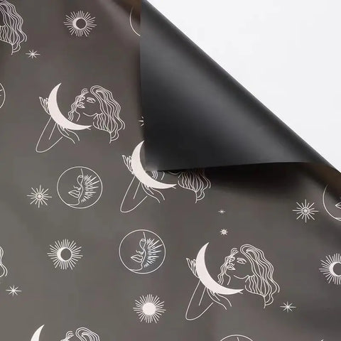 Wholesale Moon Pattern Art Paper Flower Wrapping Waterproof Birthday Gift Packaging Tissue for Florists Gift Wrapping Paper
