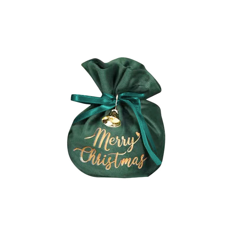 Exquisite Velvet Santa Claus Xmas New Year Candy Bag Craft New Christmas Gifts Drawstring Children Stamp