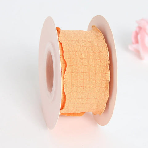 Luxury Folded Satin Ribbon Wavy Roll with Ruffled Edge-Fashionable Strap for Valentine's Day Wedding & Christmas Gift Wrapping