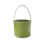 Korean Flower Arrangement Handheld Leather Round Gift Box Qixi Rose Bouquet for Cosmetic Use Handmade Round Hand Holding Bucket