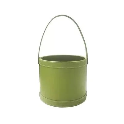 Korean Flower Arrangement Handheld Leather Round Gift Box Qixi Rose Bouquet for Cosmetic Use Handmade Round Hand Holding Bucket