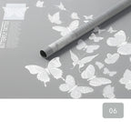 Butterfly Dance Floral Flower Art Wrapping Paper 58x58cm Recyclable PVC Coated Jelly Film Bag with Custom Options