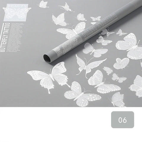 Butterfly Dance Floral Flower Art Wrapping Paper 58x58cm Recyclable PVC Coated Jelly Film Bag with Custom Options