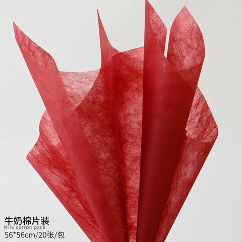 Korean Style Single-Sided Coated Cotton Paper Milk Cotton Flower Packaging with Extracted Design