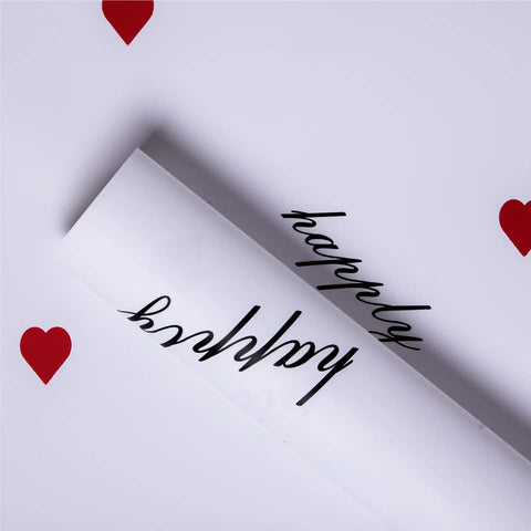 High Quality Heart Coated Single Side Waterproof Paper Eco-friendly Flower Bouquet Floral Gift