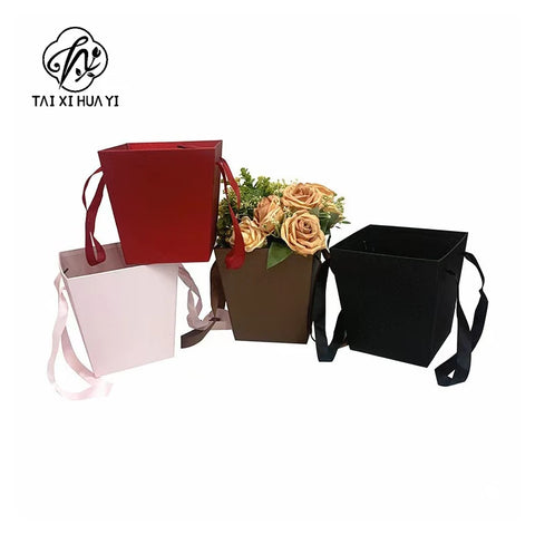 Premium Quality Trapezoidal Flower Paper Bag Premium Embossing for Wedding Gift Flower Shop Bouquet Packaging Quality Paper