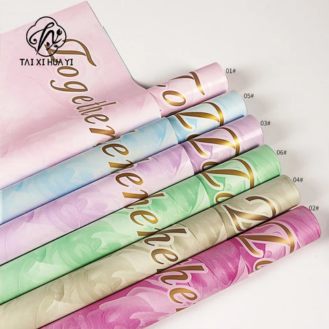 Double-sided Waterproof PVC Flower Wrapping Paper for Valentine's Day Bouquets and Gifts Florist Wrapper