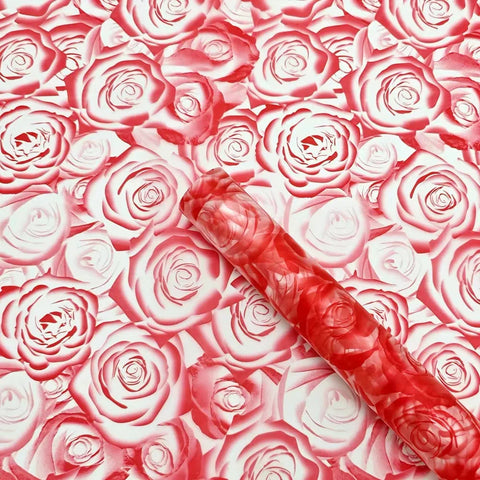 Virgin Pulp Style Rose Printed Waterproof Flower Wrapping Paper 6 Colors Paper Roll Florist Shop Material