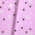Single-Sided PE Coating Bee and Sunflower Pastel Ins Style Floral Wrap Paper Waterproof Craft Paper for Shop Supplies