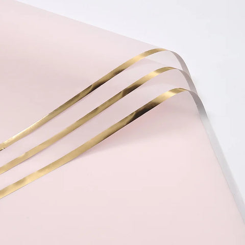 Waterproof Gold Edge Jelly Film Flower Wrapping Paper Matte Translucent Bouquet Recyclable Customizable Shop Packaging Material