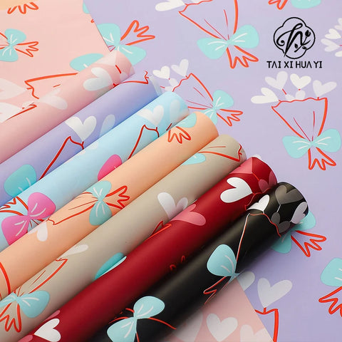 Valentine's Day Children's Day Gift Flower Packaging Paper Single-Sided Coated Waterproof Bow Design