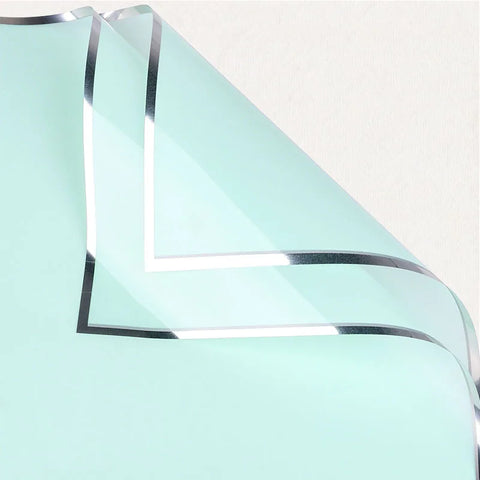 Silver Edged Semi Transparent Single-Sided Silver Ion Matte Coated Eco-friendly Recyclable Waterproof Jelly Film Bouquet Paper