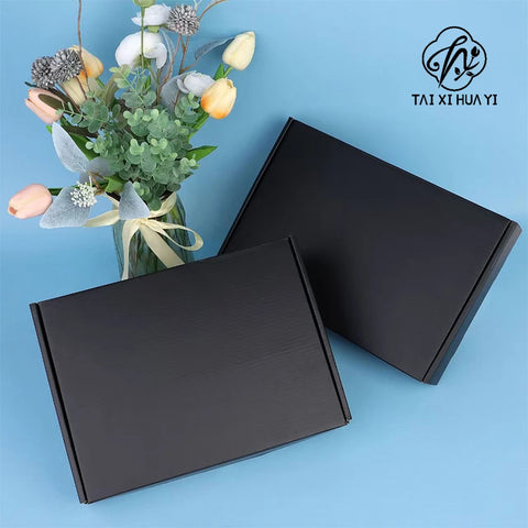 Durable Black Rectangular Cardboard Airplane Packaging Box with Embossing for Safe Shipping and Mailing