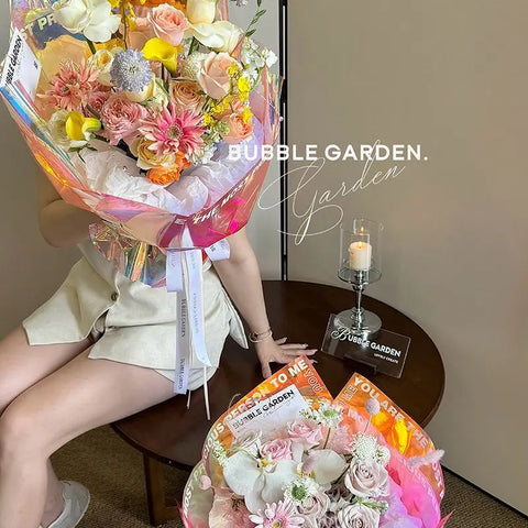 Colorful World Bouquet Packaging Paper Single-Sided Coated Film