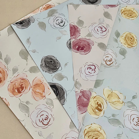 Eco-Friendly Recyclable Floral Wrapping Paper Simple Rose Bouquet Waterproof Single-Sided Coating Offset Printing Compatible New