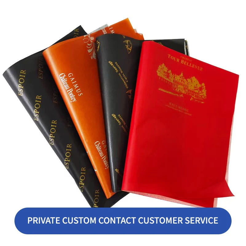 Customized Printed Logo Gold Waterproof Eco-friendly Recyclable Gift Wrapping Tissue Rose Mixed Pulp Packaging