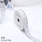 Embossed Rose Rosette Ribbon Bouquet Packaging Material for Birthday Halloween Wedding Christmas Flower