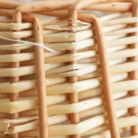 Handmade Natural Rattan Hanging Storage Satchel Woven Flower Basket Artificial Flowers Gift Arrangements Home Decor Clothing