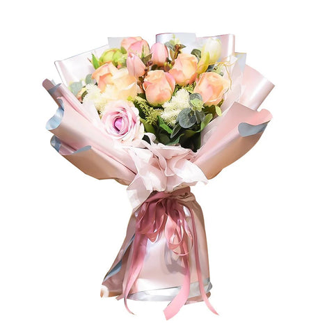 Matte Gold Sand Floral Bouquet Gift Packaging Paper Two-Tone Two-Sided Coating