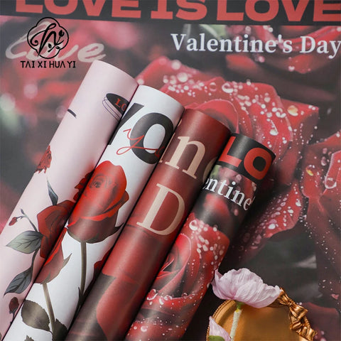 Valentine's Day Waterproof Flower Wrapping Paper Bouquet Packaging Material with Double Sided PE Coating